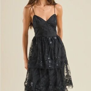 Altar'd State Black Lace Maxi Dress